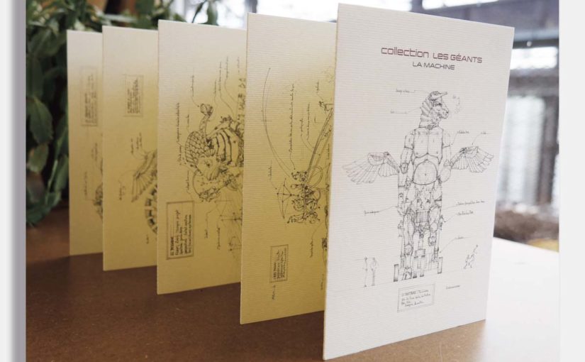Cartes postale accordéon Croquis : Les Géants